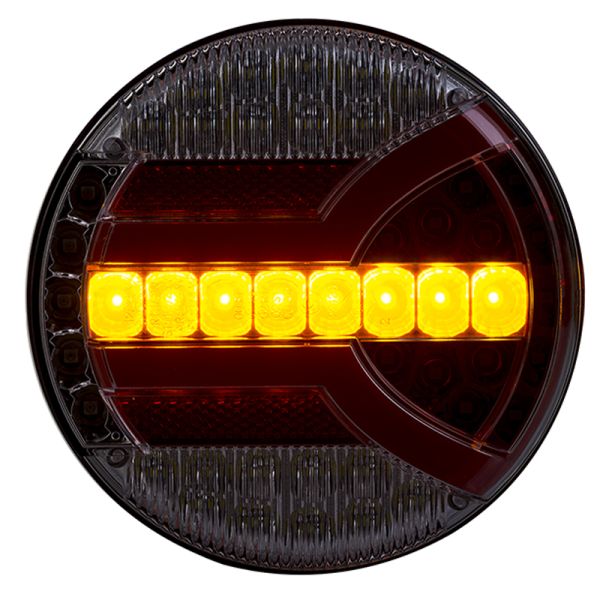 Piloto LED redondo con luz Posición, Intermitente, Freno, Niebla y Marcha atrás 5 Funciones Homologación F1, 2a, R1, S1, AR E9