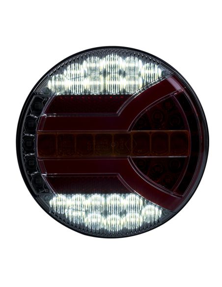 Feu rond à LED avec feu de position, clignotant, frein, antibrouillard et marche arrière 5 fonctions Homologation F1, 2a, R1, S1