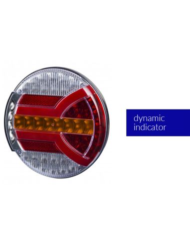 Feu rond à LED avec feu de position, clignotant, frein, antibrouillard et marche arrière 5 fonctions Homologation F1, 2a, R1, S1