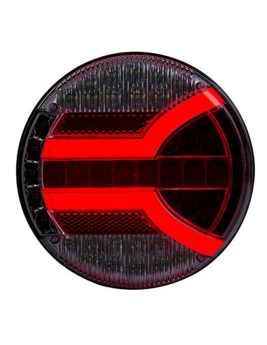 Piloto LED redondo con luz Posición, Intermitente, Freno, Niebla y Marcha atrás 5 Funciones Homologación F1, 2a, R1, S1, AR E9