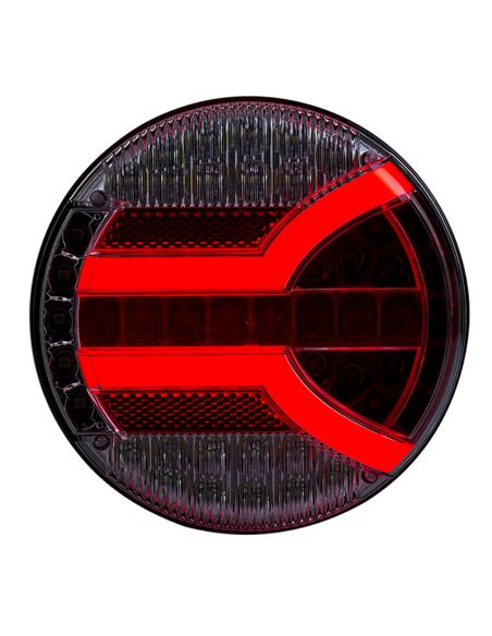 Piloto LED redondo con luz Posición, Intermitente, Freno, Niebla y Marcha atrás 5 Funciones Homologación F1, 2a, R1, S1, AR E9