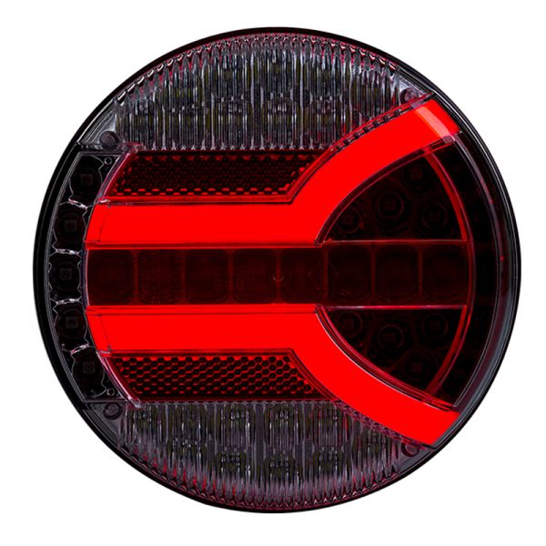 Piloto LED redondo con luz Posición, Intermitente, Freno, Niebla y Marcha atrás 5 Funciones Homologación F1, 2a, R1, S1, AR E9