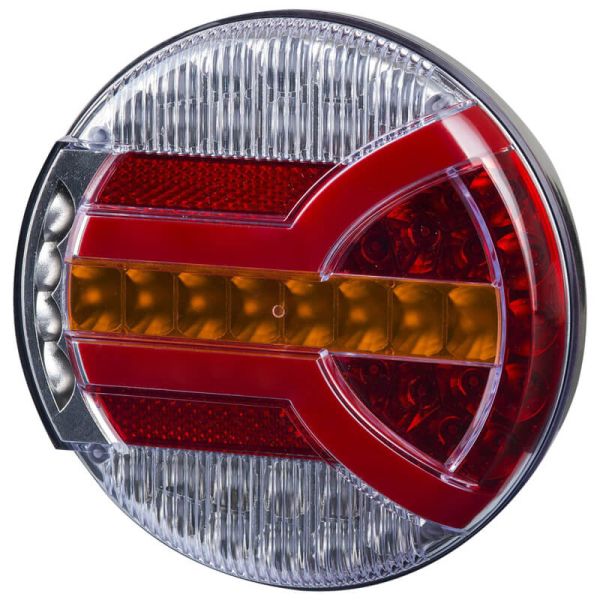 Piloto LED redondo con luz Posición, Intermitente, Freno, Niebla y Marcha atrás 5 Funciones Homologación F1, 2a, R1, S1, AR E9