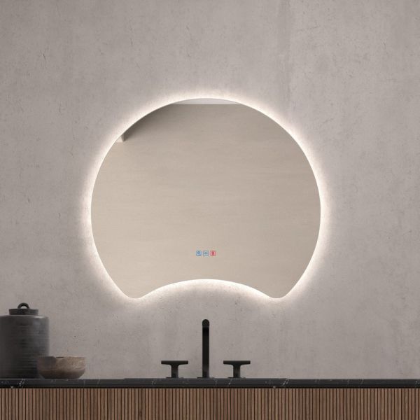 Miroir LED GÜELL Demi-Lune Rétroéclairé Triple Touch CCT | LéonLeds