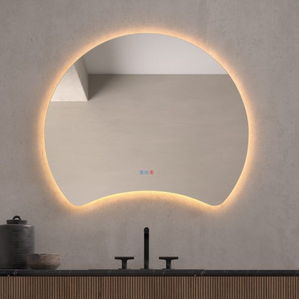 Espelho Meia Lua GÜELL LED Retroiluminado Triplo Toque CCT | LeonLeds