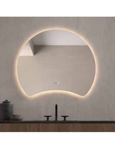 Espelho Meia Lua GÜELL LED Retroiluminado Triplo Toque CCT | LeonLeds