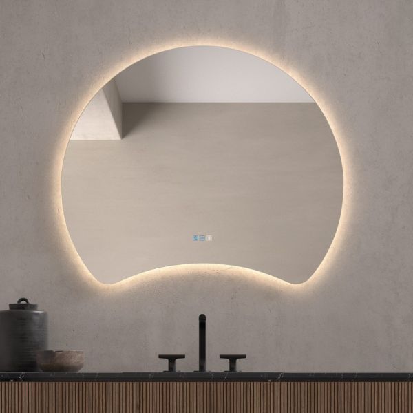 Miroir LED GÜELL Demi-Lune Rétroéclairé Triple Touch CCT | LéonLeds