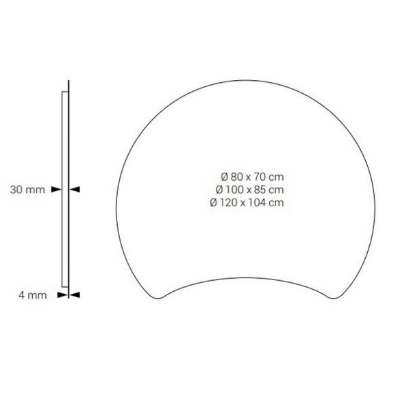 Miroir LED GÜELL Demi-Lune Rétroéclairé Triple Touch CCT | LéonLeds