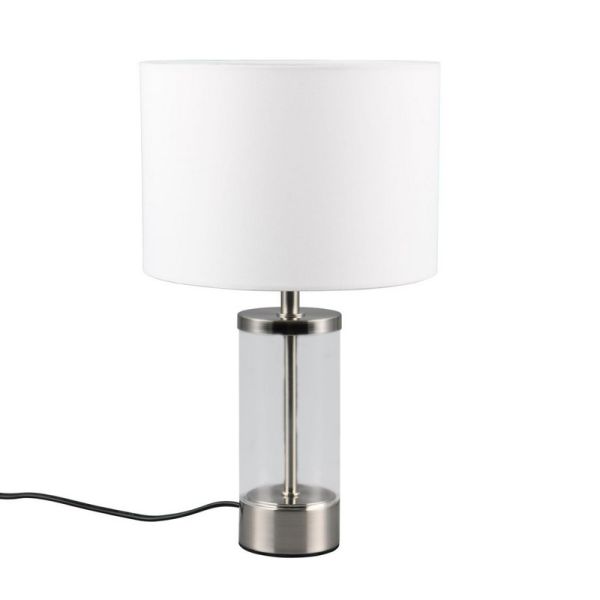 Tischlampe GRAZIA Stoffschirm Weiß...