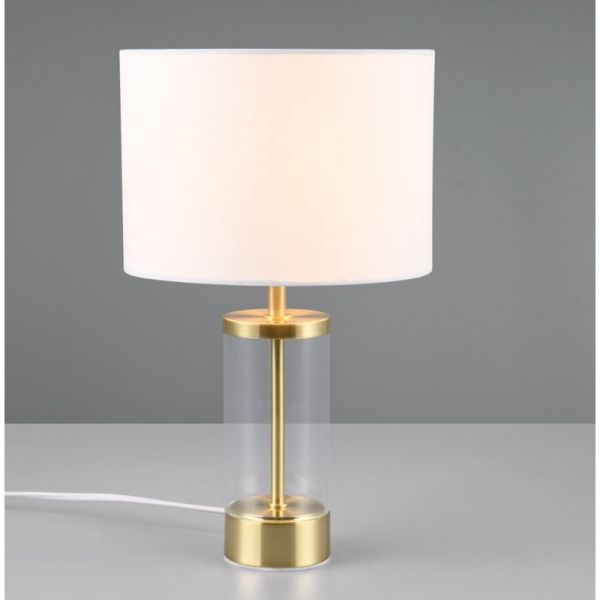 Tischlampe GRAZIA Stoffschirm Weiß...