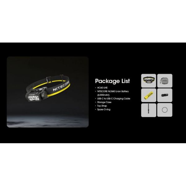 Linterna de Cabeza LED HC60 UHE Recargable USB-C IP68 | LeonLeds