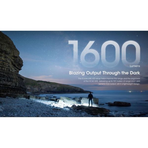 Farol LED HC60 UHE recarregável USB-C IP68 | LeonLeds