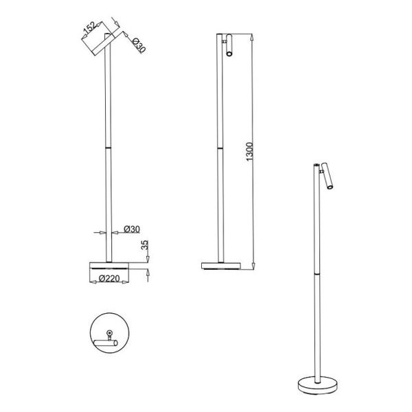 LED Stehlampe 3W dimmbar...