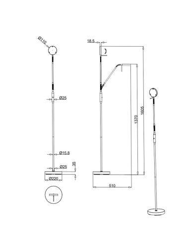 LED Stehlampe dimmbar MORENO mit...
