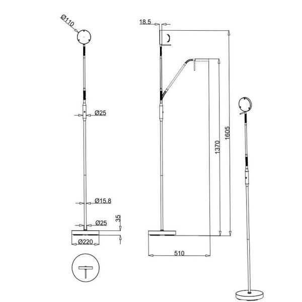 LED Stehlampe dimmbar MORENO mit...