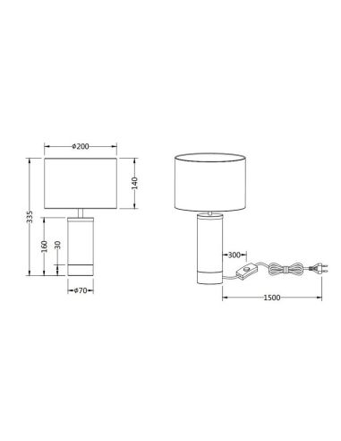 Lampe de Table GRAZIA Abat-jour en...