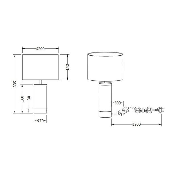 Lampe de Table GRAZIA Abat-jour en...