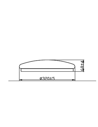 Plafón de Techo LED para baños, 17W 1500Lm, 2700K CANOPUS blanco, estanco al agua, EyeComfort