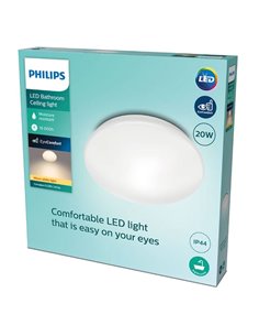 Plafón de Techo LED para baños, 20W 2000Lm, 2700K CANOPUS blanco, estanco al agua, EyeComfort 2
