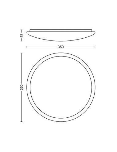 Plafonnier LED rond CANAVAL 18W, 1800Lm, 2700K/4000K, Blanc, Gradable, SceneSwitch