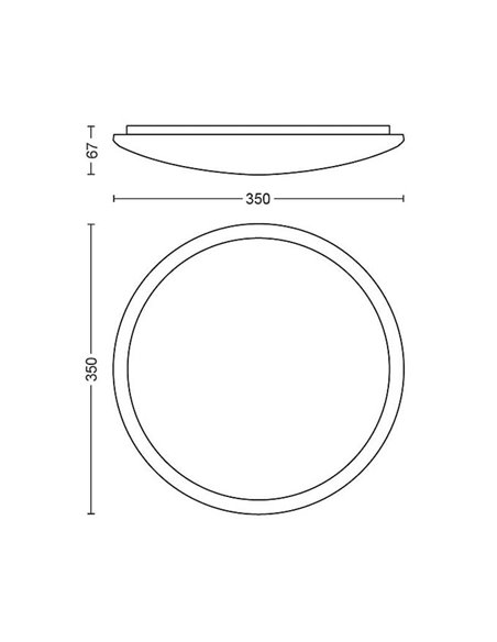 Plafonnier LED rond CANAVAL 18W, 1800Lm, 2700K/4000K, Blanc, Gradable, SceneSwitch