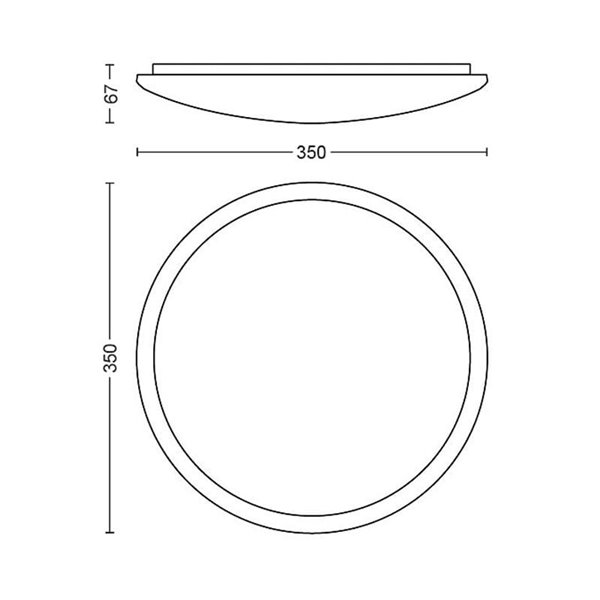 Plafonnier LED rond CANAVAL 18W, 1800Lm, 2700K/4000K, Blanc, Gradable, SceneSwitch