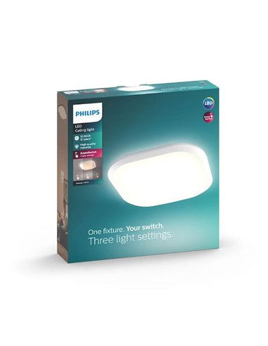 Plafón LED cuadrado 18W CANAVAL, 1800Lm, 2700K, Blanco, Regulable, SceneSwitch
