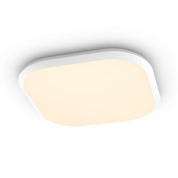 Plafonnier LED carré CANAVAL 18W, 1800Lm, 2700K, Blanc, Gradable, SceneSwitch