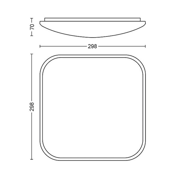 Plafonnier LED carré CANAVAL 18W, 1800Lm, 2700K, Blanc, Gradable, SceneSwitch