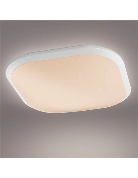 Plafonnier LED carré CANAVAL 18W, 1800Lm, 2700K, Blanc, Gradable, SceneSwitch