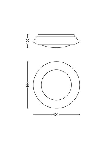 Plafón de Techo LED redondo 20W 2000Lm, CINNABAR, 2700K/4000K Blanco Ø 404mm