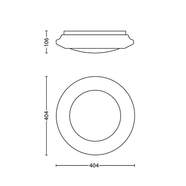 Plafón de Techo LED redondo 20W 2000Lm, CINNABAR, 2700K/4000K Blanco Ø 404mm
