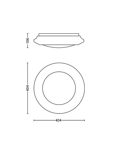 Plafonnier LED Rond 20W 2000Lm, CINNABAR, 2700K/4000K Blanc Ø 404mm