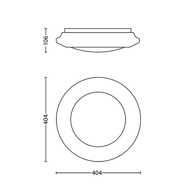 Plafon LED redondo 20W 2000Lm, CINNABAR, 2700K/4000K Branco Ø 404mm