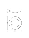 Plafón de Techo LED redondo 17W 1500Lm, CINNABAR, 2700K/4000K Blanco Ø 320mm
