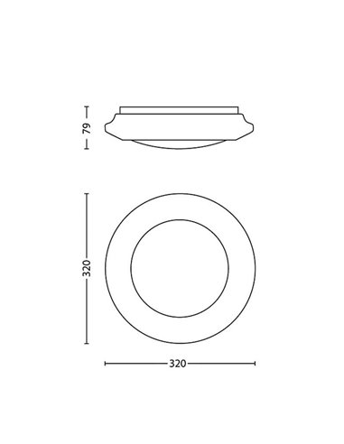 Plafón de Techo LED redondo 17W 1500Lm, CINNABAR, 2700K/4000K Blanco Ø 320mm