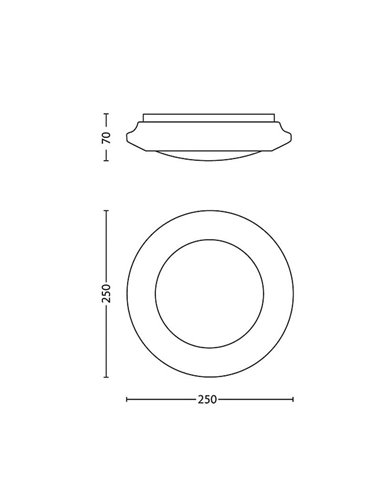 Plafon LED 6W 600Lm CINNABAR, 2700K/4000K, branco Ø 250mm