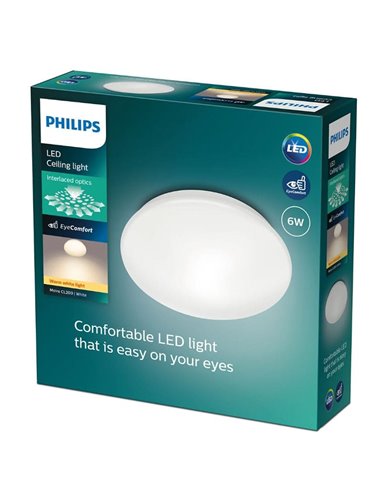 Lámpara/Plafón de techo LED 6W MOIRE, 600Lm, 2700K/4000K, blanco