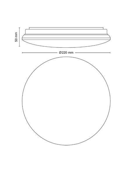 Lámpara/Plafón de techo LED 6W MOIRE, 600Lm, 2700K/4000K, blanco