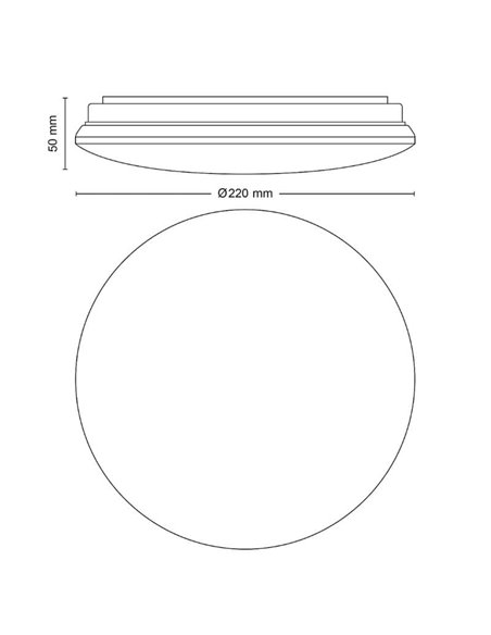 Lámpara/Plafón de techo LED 6W MOIRE, 600Lm, 2700K/4000K, blanco