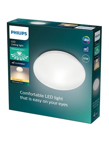 Candeeiro de teto/luz de teto LED MOIRE 10W, 1000Lm, 2700K/4000K, branco