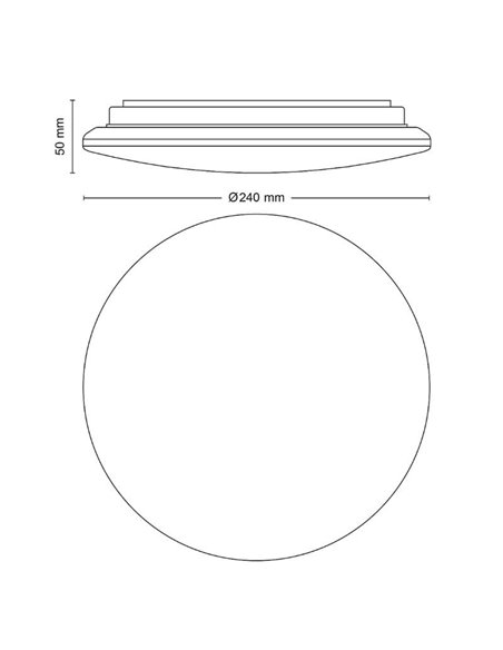 Plafonnier/plafonnier LED MOIRE 10W, 1000Lm, 2700K/4000K, blanc