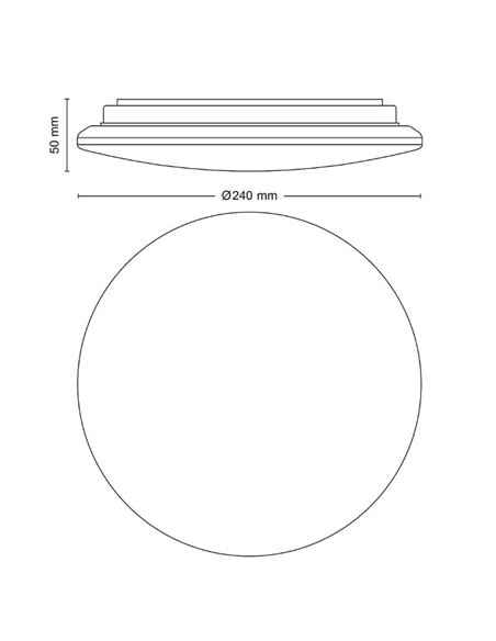 Plafonnier/plafonnier LED MOIRE 10W, 1000Lm, 2700K/4000K, blanc