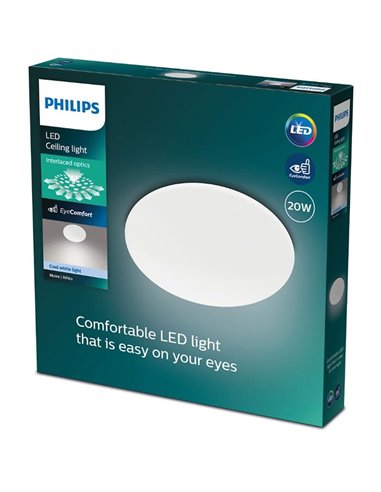 Candeeiro de teto/lâmpada de teto LED MOIRE 20W, 2300Lm, 2700K/4000K, branco