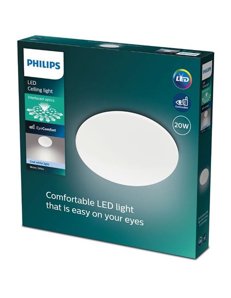 Plafonnier/plafonnier LED MOIRE 20W, 2300Lm, 2700K/4000K, blanc