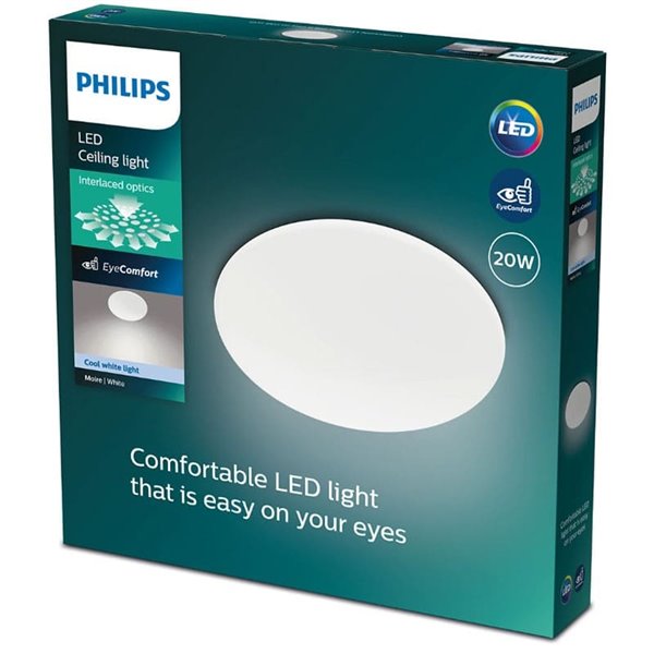 Lámpara/Plafón de techo LED 20W MOIRE, 2300Lm, 2700K/4000K, blanco