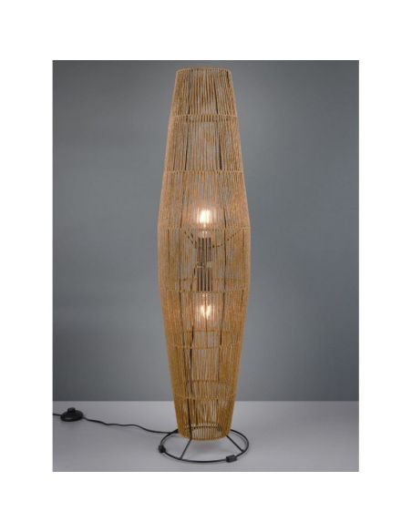 Candeeiro de pé MIKI Rattan estilo Boho 103cm | leonleds