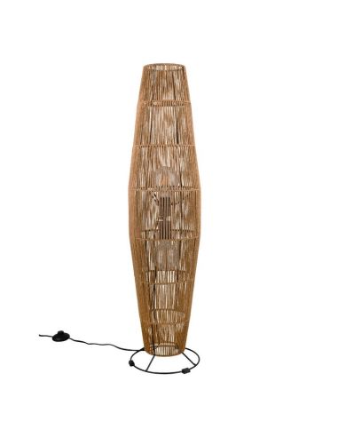 Lámpara de Pie MIKI de Ratán Estilo Boho 103cm | LeonLeds