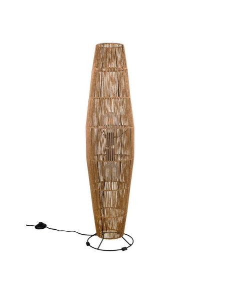 Lámpara de Pie MIKI de Ratán Estilo Boho 103cm | LeonLeds