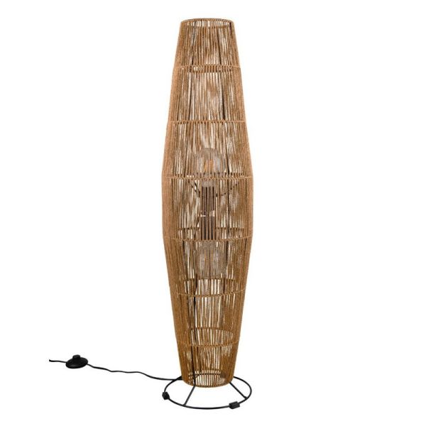 Lámpara de Pie MIKI de Ratán Estilo Boho 103cm | LeonLeds